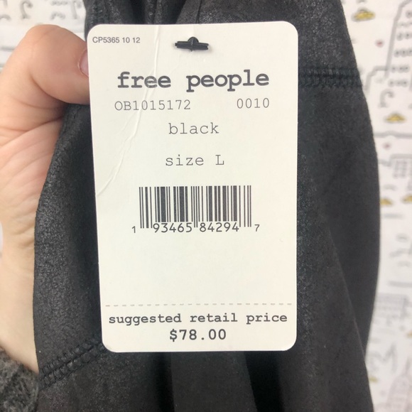 🆕 FREE PEOPLE Midnight Vegan Suede Skinny Pants - Picture 11 of 11